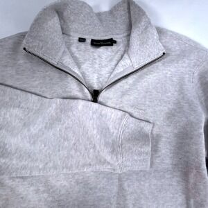 Rodd & Gunn Mens Grey Heather Ribbed Quarter Zip Pullover Sweater Size Large